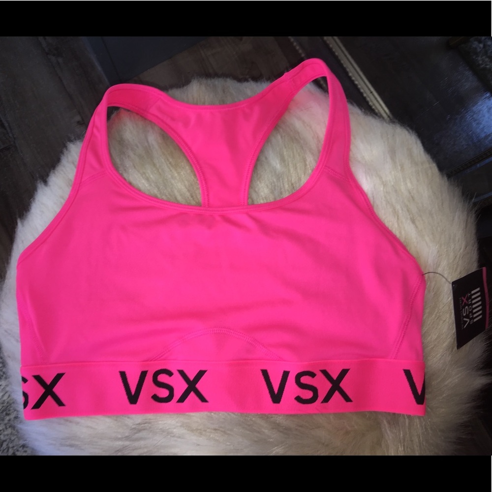 NWT VS Neon Logo Racerback Sports Bra